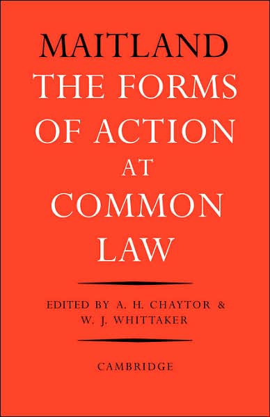 Cover for Frederic William Maitland · The Forms of Action at Common Law: A Course of Lectures (Paperback Book) (1936)