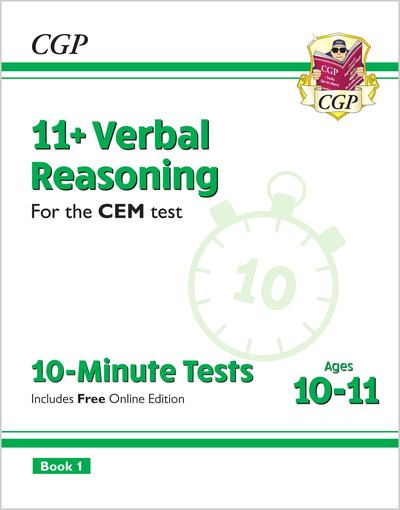 Cover for CGP Books · 11+ CEM 10-Minute Tests: Verbal Reasoning - Ages 10-11 Book 1 (Paperback Book) [With Online edition] (2024)