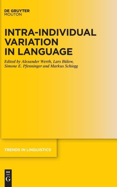 Cover for Alexander Werth · Intra-Individual Variation in Language (Book) (2021)