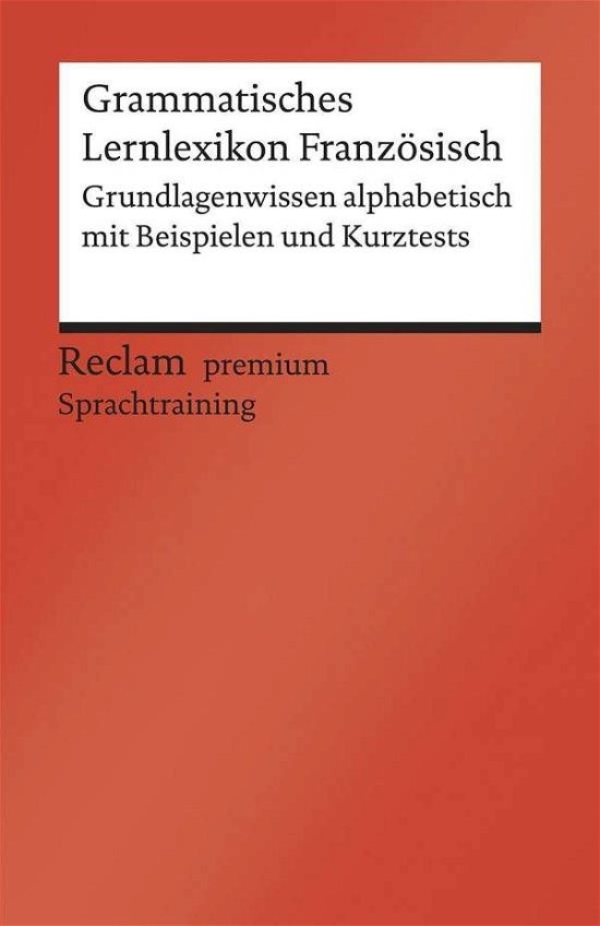 Cover for Hohmann · Reclam UB 19985 Gramm.Lernlexikon Franz (Book)