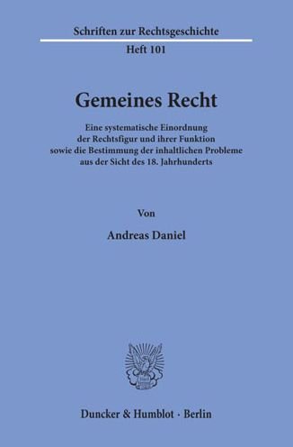 Cover for Daniel · Gemeines Recht. (Bok) (2003)
