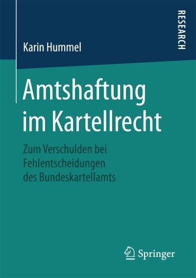 Cover for Hummel · Amtshaftung im Kartellrecht (Bok) (2016)