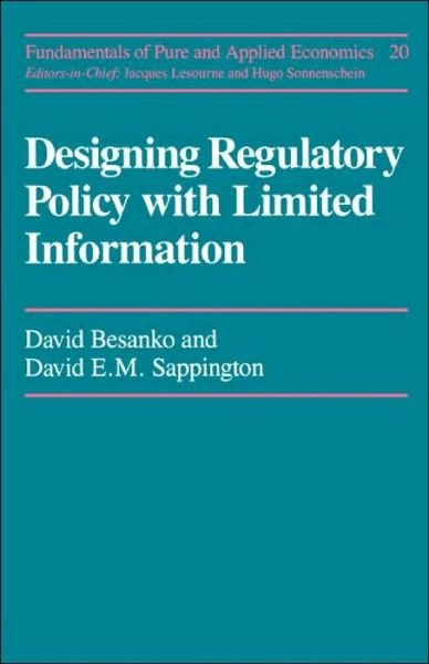 Cover for David Besanko · Designing Regulatory Policy (Paperback Book) (1987)