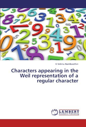 Cover for K Vishnu Namboothiri · Characters Appearing in the Weil Representation of a Regular Character (Taschenbuch) (2011)
