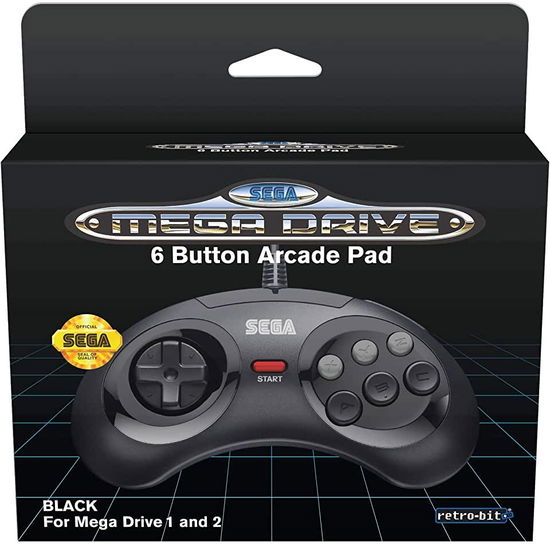 Retro-Bit SEGA Mega Drive 8-Button USB Controller Black - Retro - Other -  - 7350002936856 - 