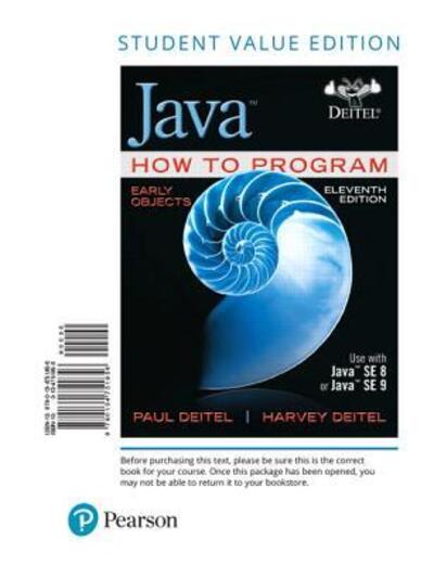 Cover for Paul Deitel · Java How to Program, Early Objects, Student Value Edition (Book) (2017)