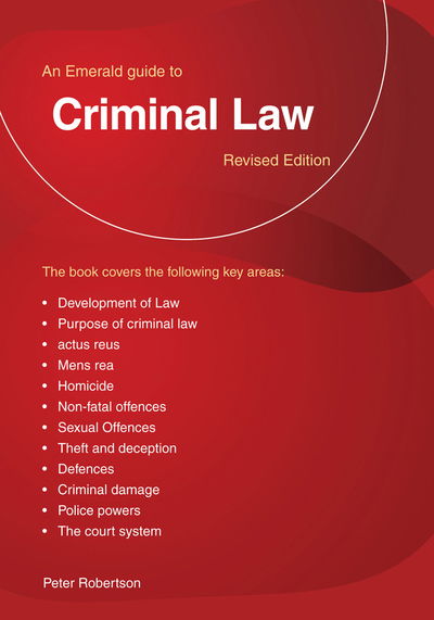 Cover for Peter Robertson · Criminal Law: An Emerald Guide (Taschenbuch) (2019)