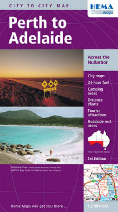 Cover for Hema Maps · Perth to Adelaide, Hema City to City Map (Print) (2010)