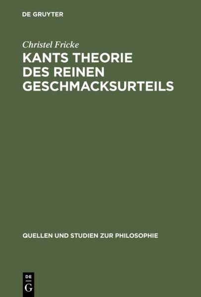 Cover for Fricke · Kants Theorie des reinen Geschma (Bok) (1990)