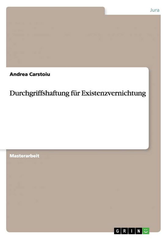 Cover for Carstoiu · Durchgriffshaftung für Existen (Book) [German edition] (2008)