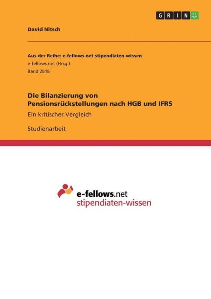 Cover for Nitsch · Die Bilanzierung von Pensionsrüc (Book)