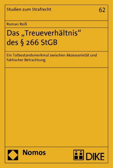 Cover for Reiß · Das &quot;Treueverhältnis&quot; des § 266 St (Book)