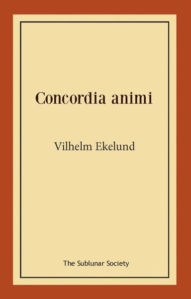 Cover for Vilhelm Ekelund · Concordia animi (Paperback Book) (2020)