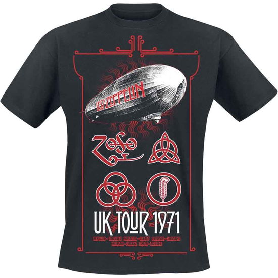 Led Zeppelin Unisex T-Shirt: UK Tour '71. - Led Zeppelin - Fanituote - PHD - 5056187703857 - maanantai 19. marraskuuta 2018