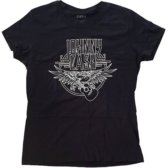 Cover for Johnny Cash · Johnny Cash Ladies T-Shirt: Eagle (T-shirt) [size S] [Black - Ladies edition]