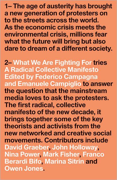 Cover for Federico Campagna · What We Are Fighting For: A Radical Collective Manifesto (Paperback Book) (2012)