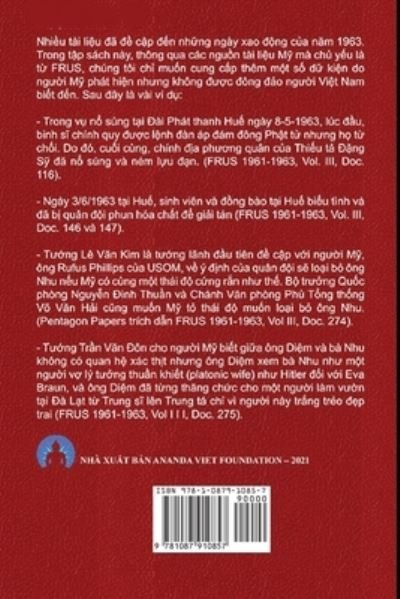 Cover for Tam Dieu · Viet Nam 1963 - Tai Lieu Mat Cua My (Paperback Book) [Large type / large print edition] (2021)