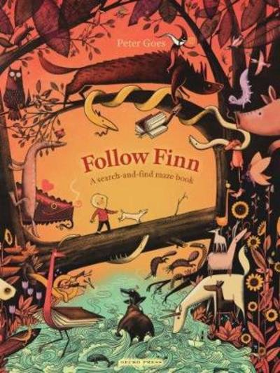 Cover for Peter Goes · Follow Finn: A search-and-find maze book (Hardcover bog) (2017)