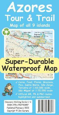 Azores Tour & Trail Super-Durable Map (2nd edition) - Jan Kostura - Książki - Discovery Walking Guides Ltd - 9781782750857 - 23 stycznia 2023