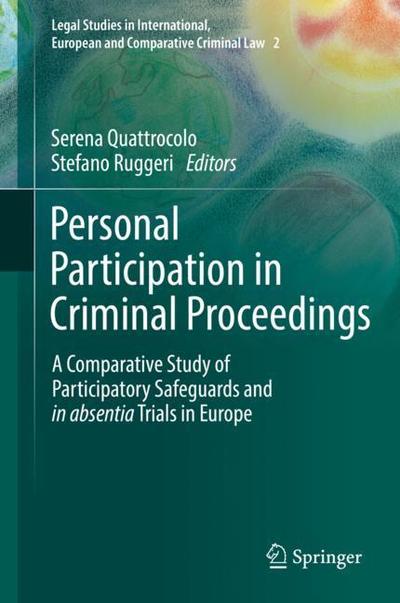 Cover for Personal Participation in Criminal Proceedings (Book) [1st ed. 2019 edition] (2019)