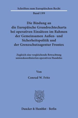 Cover for Fritz · Die Bindung an die Europäische Gr (Book) (2020)