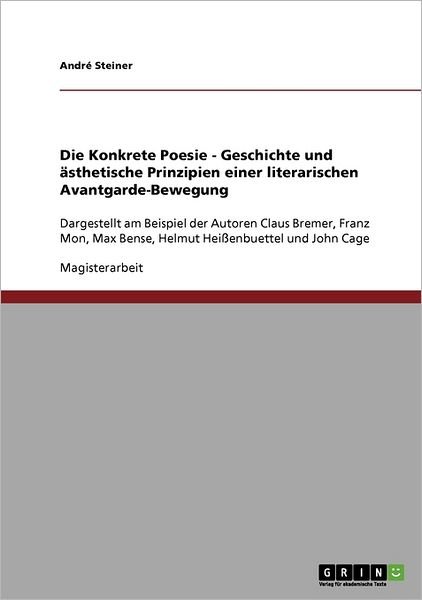 Cover for Steiner · Die Konkrete Poesie - Geschicht (Bok) [German edition] (2013)