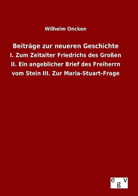 Cover for Oncken · Beiträge zur neueren Geschichte (Book)