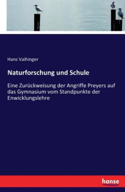 Cover for Vaihinger · Naturforschung und Schule (Book) (2016)