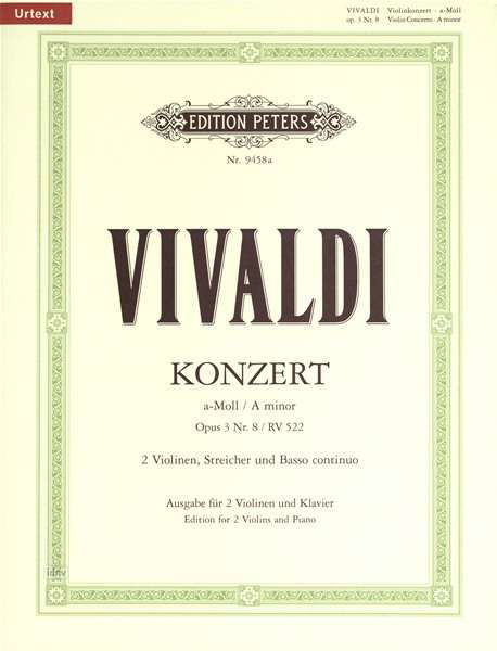 Cover for Antonio Vivaldi · Violin Concerto in A minor Op.3 No. 8 (Sheet music) (2007)
