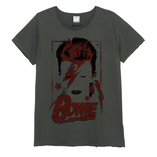 David Bowie Aladdin Sane Amplified Vintage Charcoal Small Ladies T Shirt - David Bowie - Merchandise - AMPLIFIED - 5054488375858 - 5. Mai 2022