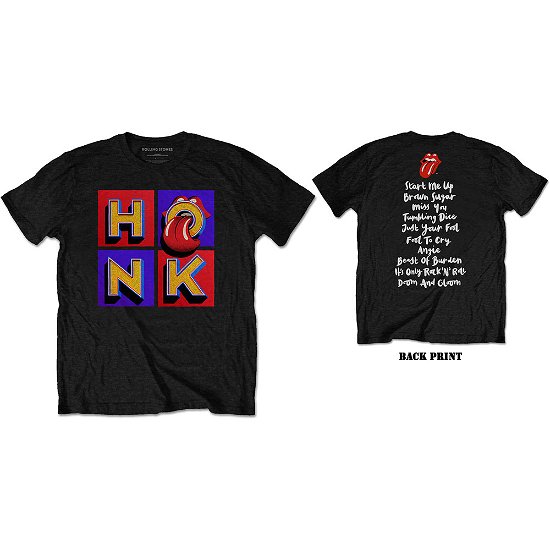 The Rolling Stones Unisex T-Shirt: Honk Album Track list (Back Print) - The Rolling Stones - Fanituote - ROCKOFF - 5056170681858 - 