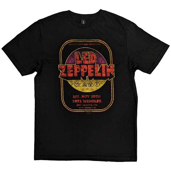 Cover for Led Zeppelin · Led Zeppelin Unisex T-Shirt: 1971 Wembley (T-shirt) [size S] [Black - Unisex edition]
