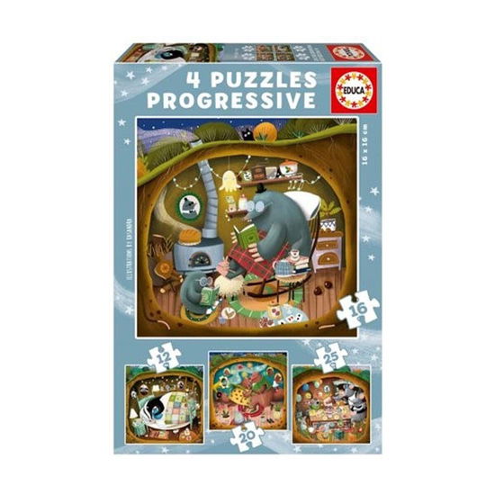 Cover for Educa · Progressive Puzzle Forest Tales 12-16-20-25 Pcs (80-19685) (Zabawki)