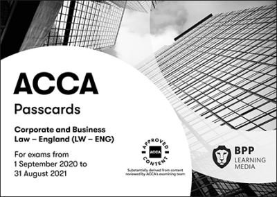Cover for BPP Learning Media · ACCA Corporate and Business Law (English): Passcards (Spiralbok) (2020)