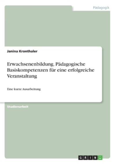 Cover for Kronthaler · Erwachsenenbildung. Pädagogi (Book)