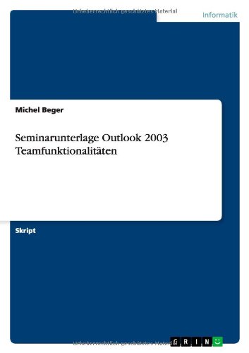 Cover for Beger · Seminarunterlage Outlook 2003 Tea (Book) [German edition] (2010)