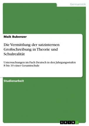 Cover for Bubenzer · Die Vermittlung der satzintern (Book)