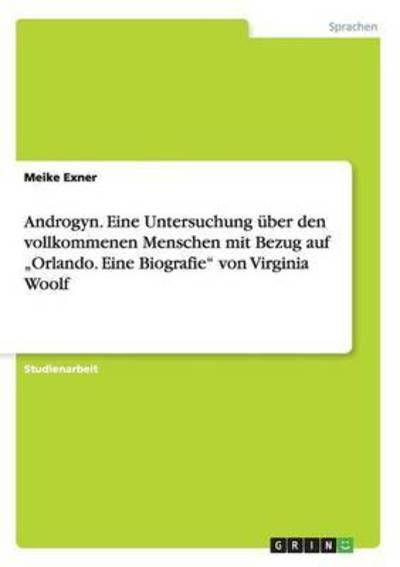 Cover for Exner · Androgyn. Eine Untersuchung über (Book) (2015)