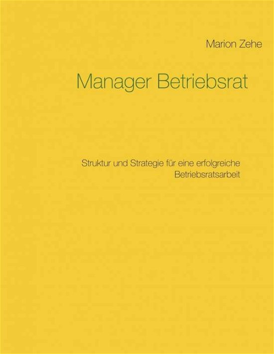 Cover for Zehe · Manager Betriebsrat (Buch) (2017)