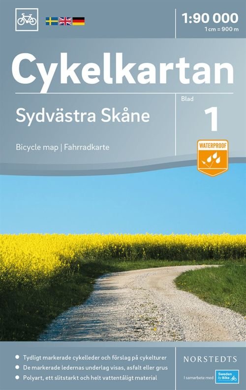 Cover for Norstedts · Cykelkartan: Sydvästra Skåne (Hardcover Book) (2018)