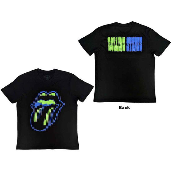 The Rolling Stones Unisex T-Shirt: Distorted Tongue (Back Print) - The Rolling Stones - Merchandise -  - 5056737207859 - October 4, 2023