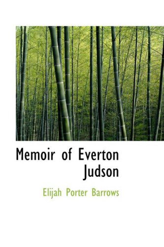 Cover for Elijah Porter Barrows · Memoir of Everton Judson (Paperback Book) (2009)