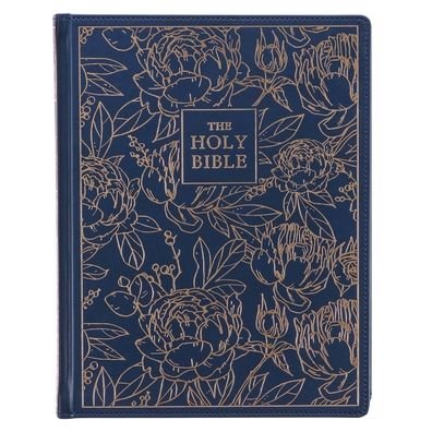 Cover for Christian Art Publishers · KJV Holy Bible, Large Print Note-taking Bible, Hardcover, King James Version, Navy Blue / Gold Floral (Hardcover bog) (2022)