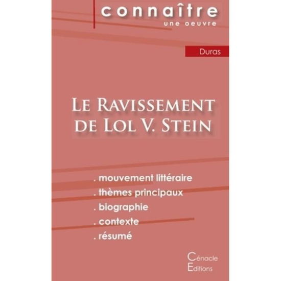 Fiche de lecture Le Ravissement de Lol V. Stein de Marguerite Duras (Analyse litteraire de reference et resume complet) - Marguerite Duras - Books - Les éditions du Cénacle - 9782367888859 - October 19, 2022