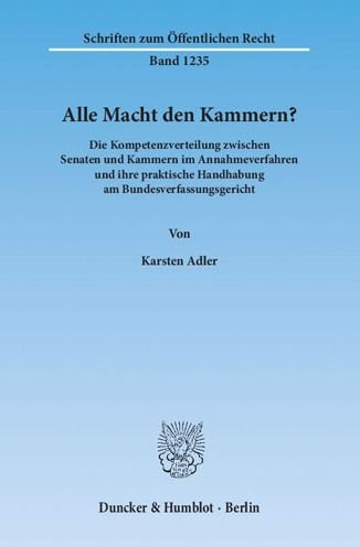 Cover for Adler · Alle Macht den Kammern? (Buch)