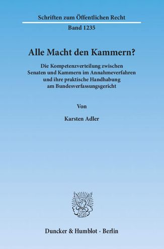 Cover for Adler · Alle Macht den Kammern? (Book)