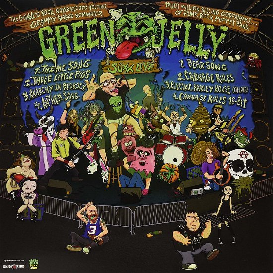 Cover for Green Jelly · Guiness World Book Record holding Grammy Award Nominated Multi Million Selling Godfathers Of Punk Rock Puppet Band: The Official Soundtrack Of The Documentary Green Jellÿ Suxx Livë -Lp+7&quot;- (LP) (2019)