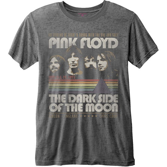 Cover for Pink Floyd · Pink Floyd Unisex Fashion Tee: Retro Stripes with Burn Out Finishing (CLOTHES) [size S] [Grey - Unisex edition]