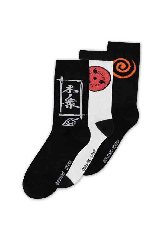 Naruto Shippuden Socken 3er-Pack Sasuke Symbol 39- (Toys) (2023)