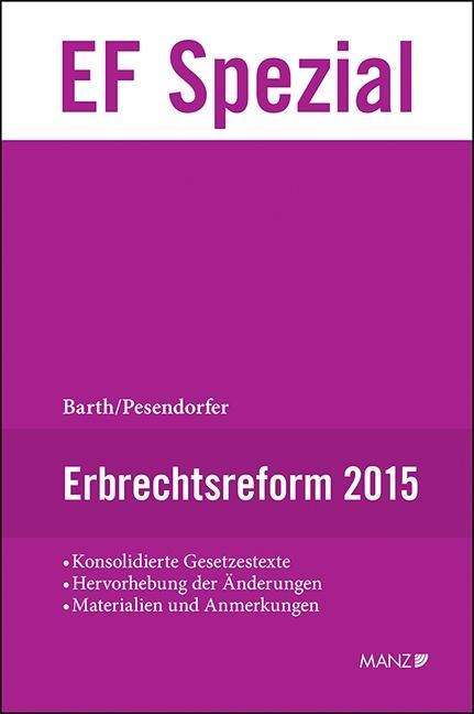 Cover for Barth · Erbrechtsreform 2015 (f.Österr.) (Book)